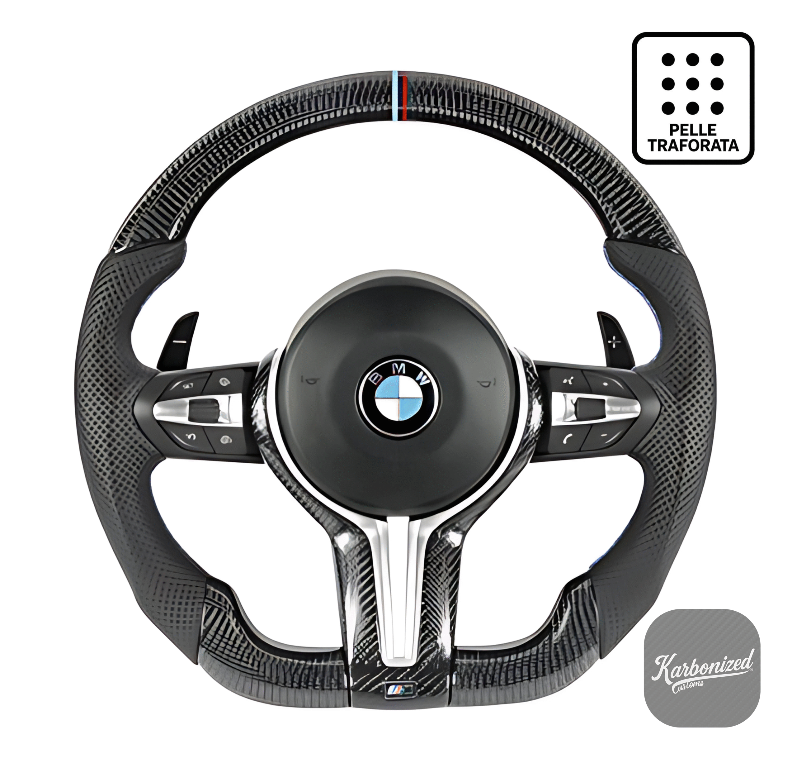 carbonio pelle Volante Bmw M sport In Carbonio e Pelle/Alcantara + Airbag